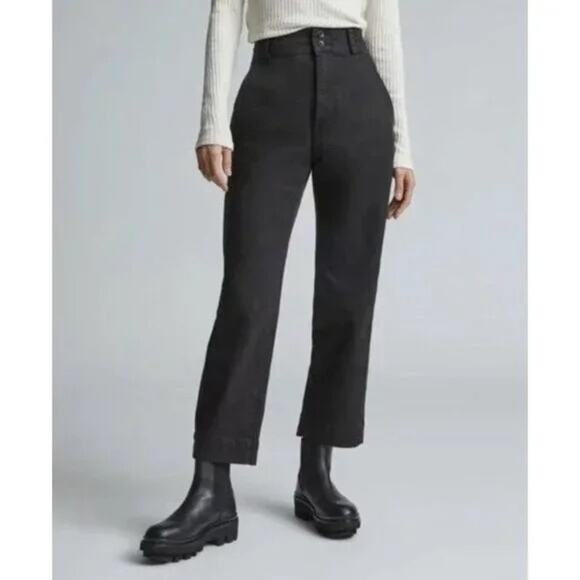 NWT Everlane The Straight-Leg Crop Pant Black Size 0